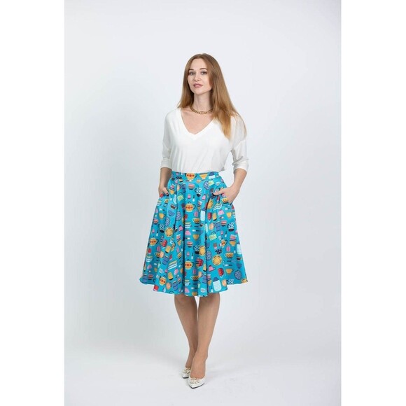 Eva Rose Women Skirt Fit & Flare Kitchenware Kitchy Pockets Size 1X - Picture 3 of 10